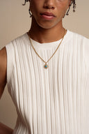 Palms Out necklaces — Lagos Y-drop necklace layered with chain