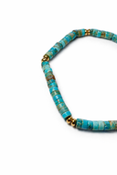 CAPRI gold beaded turquoise bracelet, PVD gold on stainless steel — Palms Out