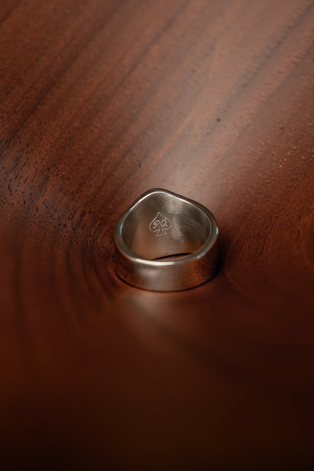 CAIRO tiger's eye silver statement ring worn on hand — Palms Out