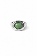 PRAGUE green chrysoprase stainless steel ring, side angle