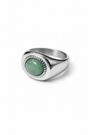PRAGUE green chrysoprase stainless steel ring