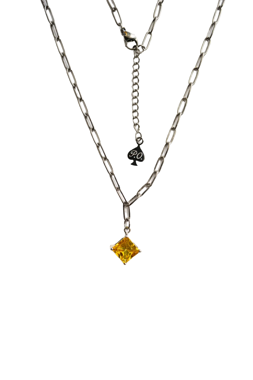 MILAN gold paperclip chain necklace, close-up detail — Palms Out
