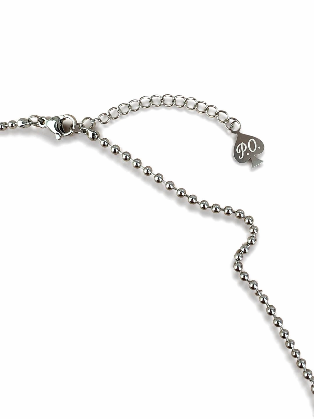 VERONA geometric pendant beaded necklace, chain detail — Palms Out