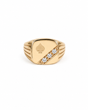ZURICH gold signet ring with cubic zirconia