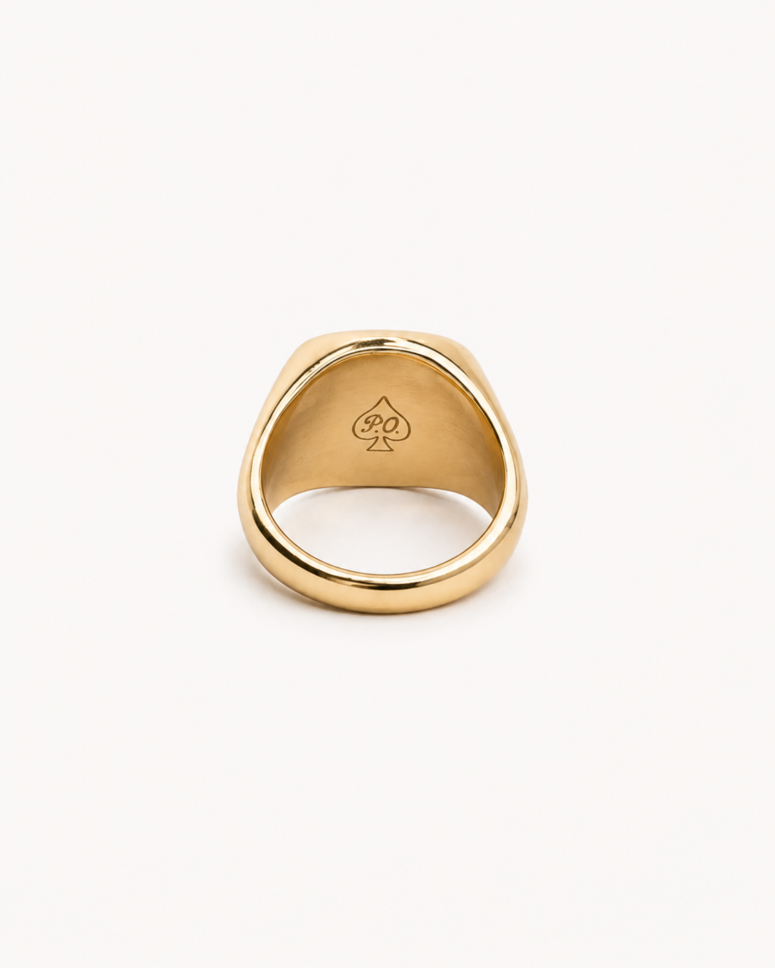 ZURICH gold signet ring with cubic zirconia, 18k PVD gold on stainless steel — Palms Out